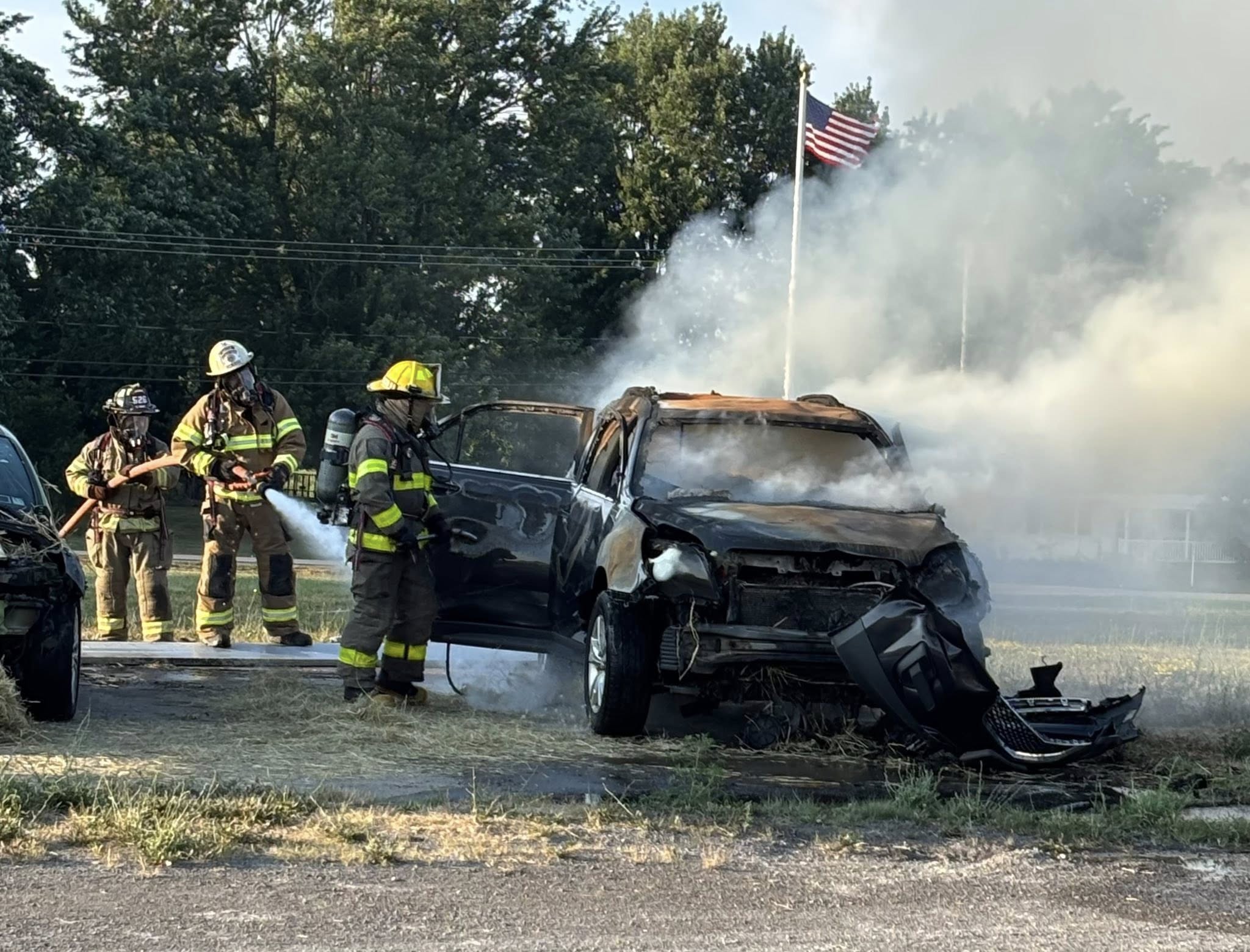 Albion Joint Fire District Center Battalion Car Fire Training